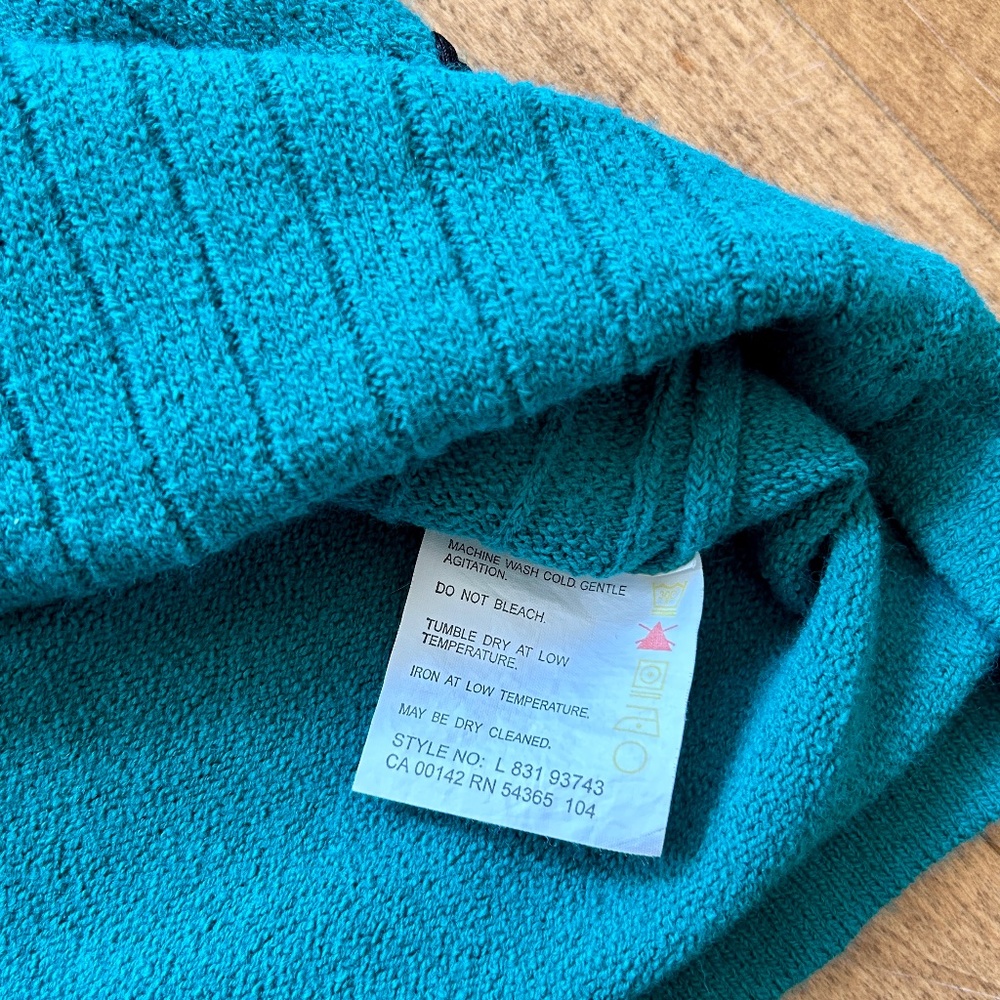 Allison Daley Teal Sweater with Black Stitching Design - Picture 7 of 7